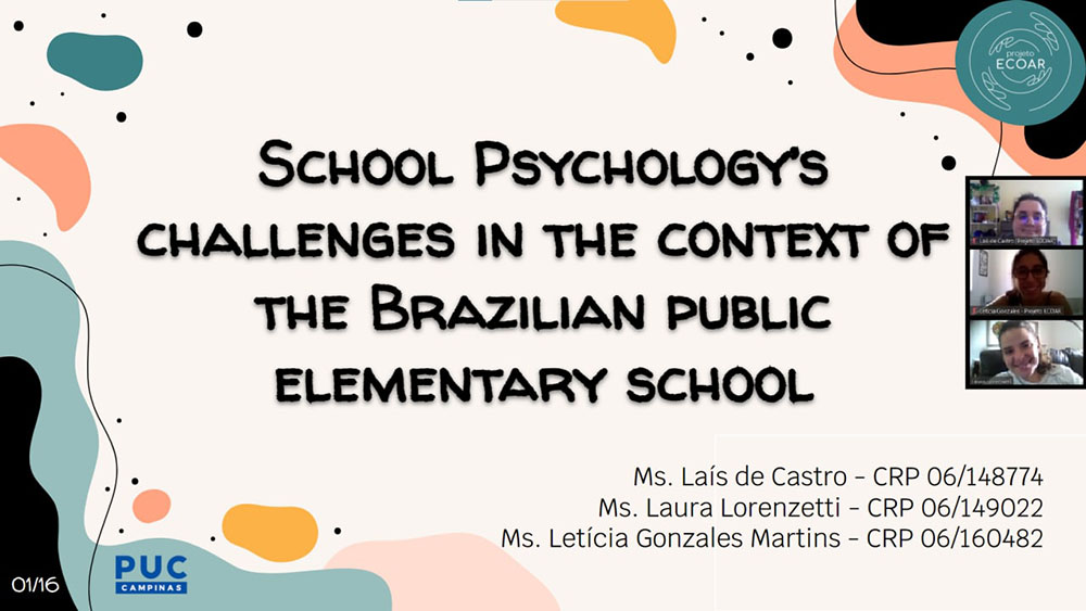 Slide título da apresentação do GEP-inPsi em webinar da ISPA